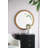 D34" Wood Round Mirror With Beaded Frame