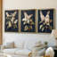 FLORAL Series CLVI - 3 pièces sur toile tendue avec châssis encadré-1933928586-1933928580