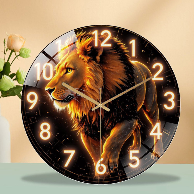Horloge murale lion Home Design Unique Art - horloge murale moderne en verre 12 po