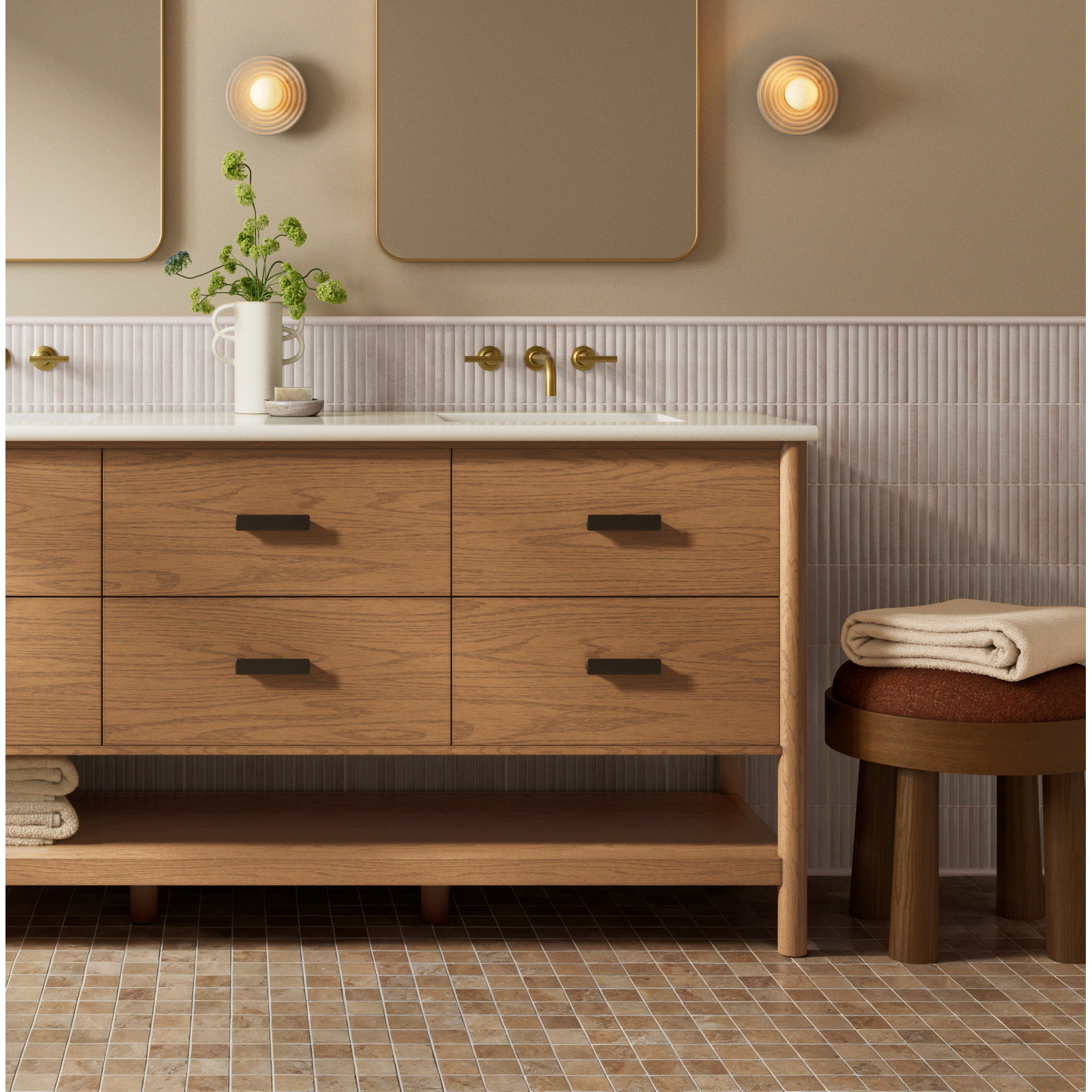 Leigha Single Light Dimmable Bath Sconce, Urban Bronze