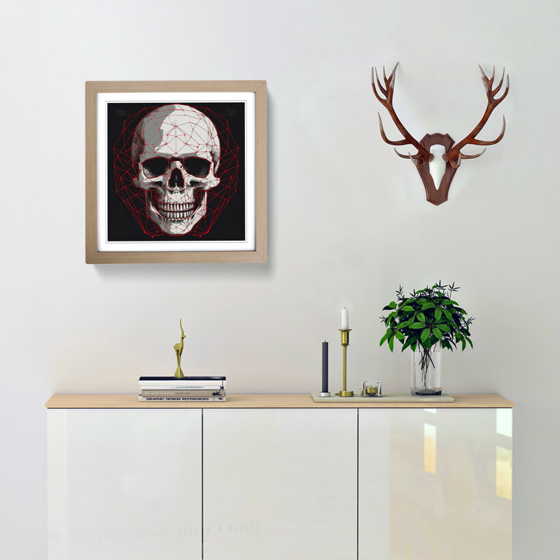 Skull Constructivism - Framed Print, Oak