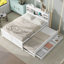 Lit plateforme de rangement haut de gamme en bois massif, design moderne idéal pour les chambres confortables