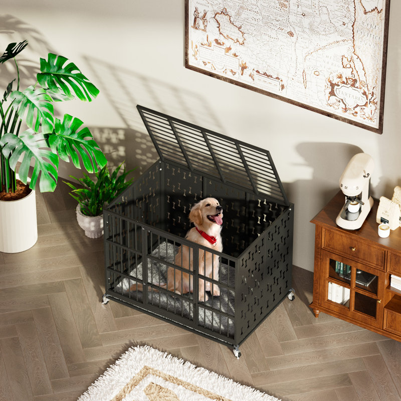 Heavy Duty Dog Crate, 32.7" H x 47.2" W x 31.5" D