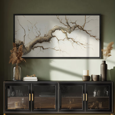 Reproduction d'art mural avec tronc d'arbre naturel