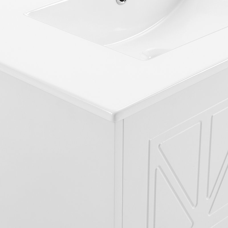 Meuble-lavabo de salle de bain, Blanc