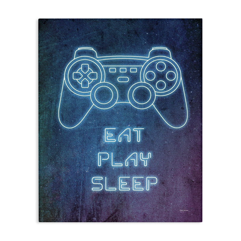 "Eat Play Sleep Neon", art mural par Mary Urban, H 30 po x l 24 po