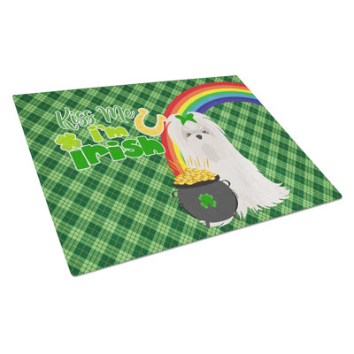 Planche à découper en verre trempé avec pieds antidérapants St. Patrick's Day