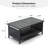 16-Inch Double-Layered Black Wicker Patio Side Table-1183368329