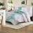 Reversible 6 Piece Bedding Sets, Cotton Sateen Full Queen Floral Home