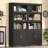 62.9'' H Bookshelf and Bookcase with Doors, 5-Tier Display Storage Cabinet, Remote Control LED Lights