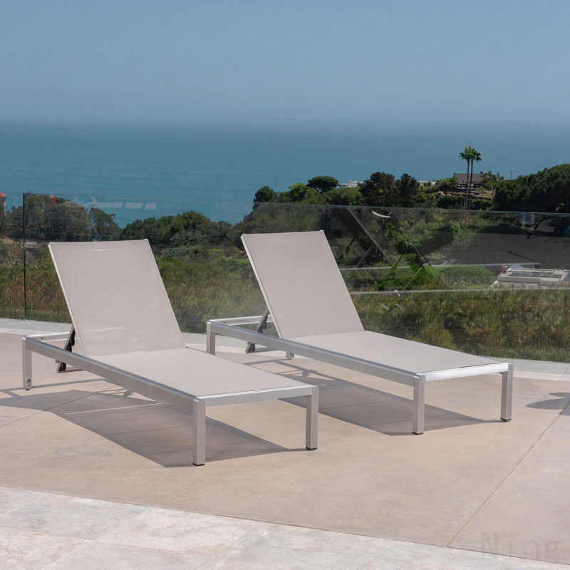 Chaise longue 2 pièces, Gris