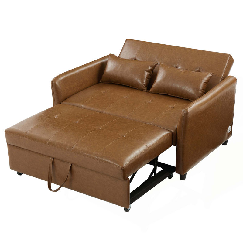 Orisfur. 51.57" Convertible Sleeper Bed, Adjustable Oversized Armchair  with Three USB Ports for Small Space