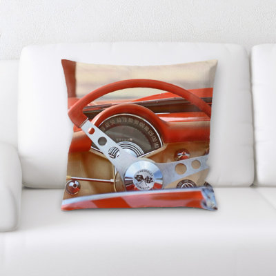 Steering Wheel Microsuede Reversible Throw Pillow