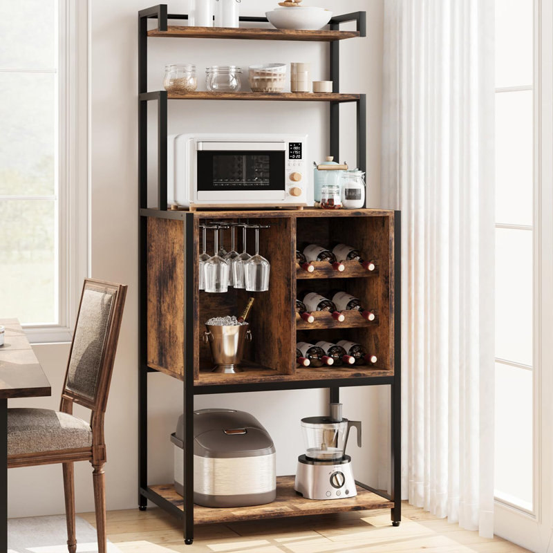 Armoire à vin, Noir / brun, Brun