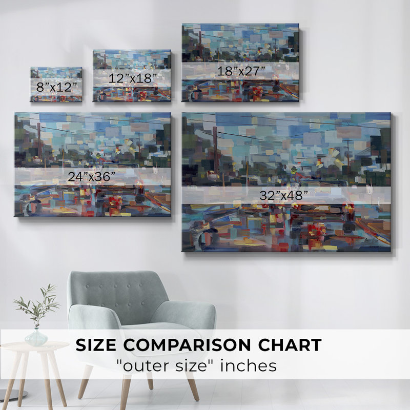 Red Traffic-Gallery Wrapped Canvas, 18" H x 27" W