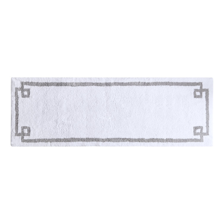 100% Cotton Tufted Bath Rug with Non-Slip Backing Mercer41 Color: Blue, Size: 24 W x 72 L