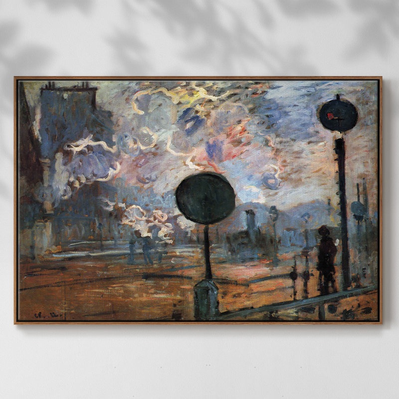 «Out the station Saint», reproduction sur toile, H 41 po x l 27 po x P 2 po, Noyer