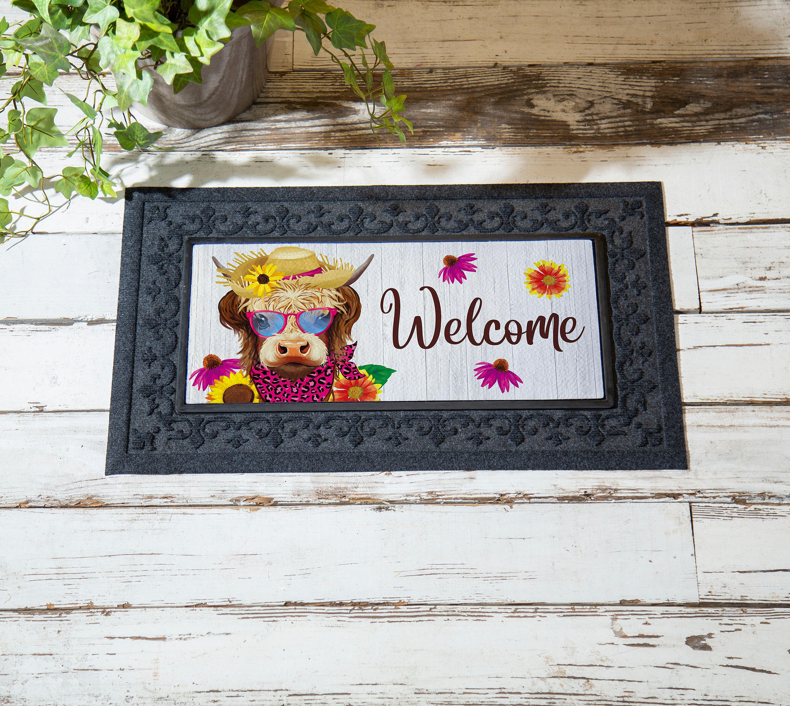 Switch Mat Jr Display Ophelia & Co. Summer Highland Cow Sassafras Switch Mat | Wayfair