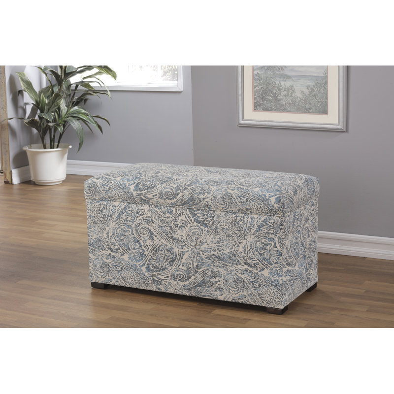 Banc de rangement Bagnall, Bleu cachemire / lin