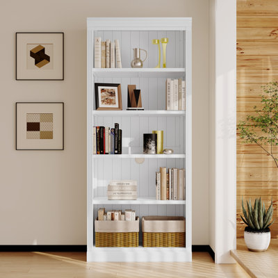 83.4" Tall Wood Bookcase,5-Tier Home Decor Bookshelves with Adjustable Storage Shelves by Latitude Run