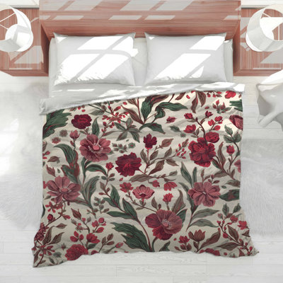 Red Floral Arrangement Comforter