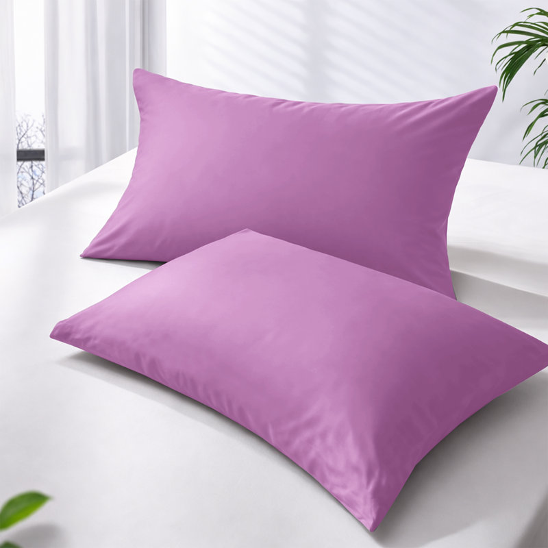 Microfiber Solid Colour Duvet Cover Set, Purple, Kingsize Duvet Cover + 2 Pillowcases