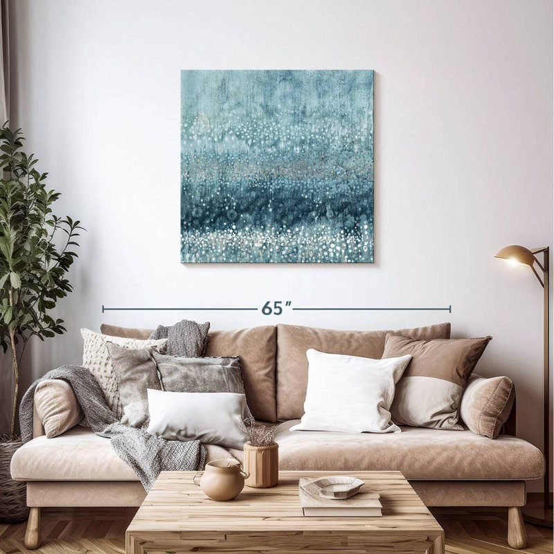 Rain Avery I Blue Silver, 36" H x 36" W