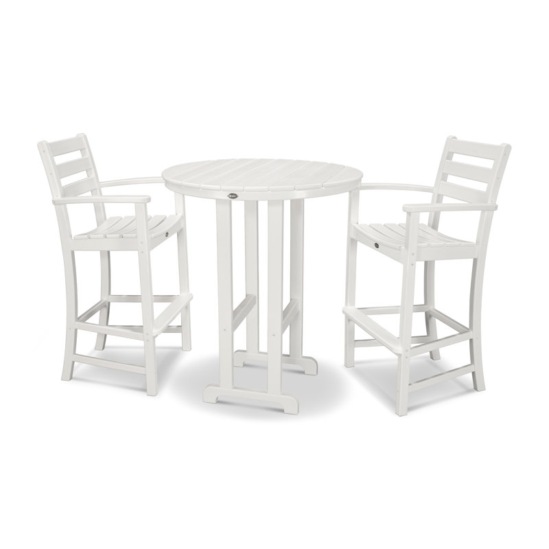 Monterey Bay 3-Piece Round Bar Set, Classic White