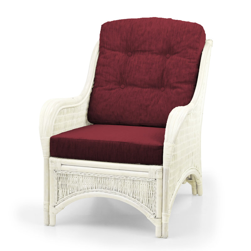 Boba Upholstered Armchair, White, Dark Brown Polypropylene/Olefin