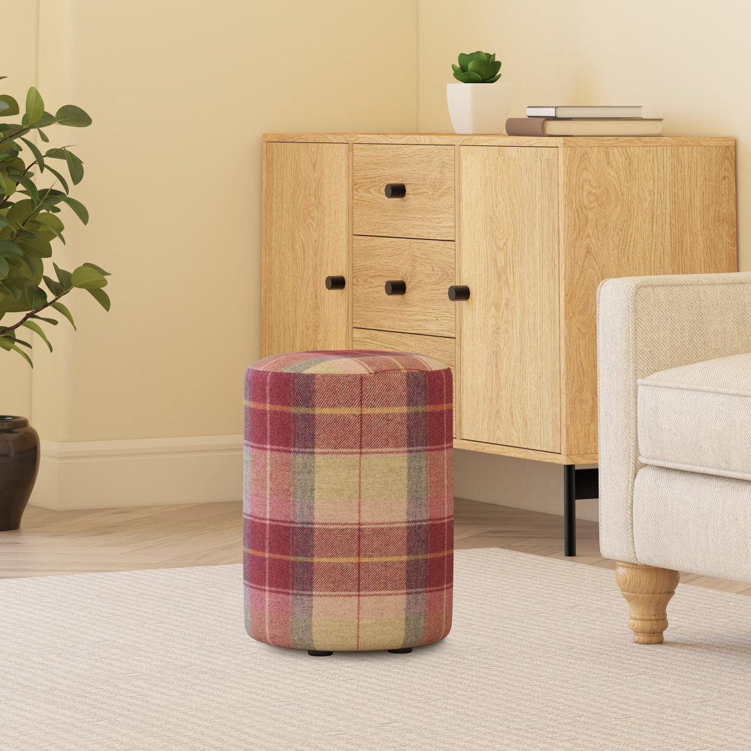 Tartan Fabric Round Stools Tartan