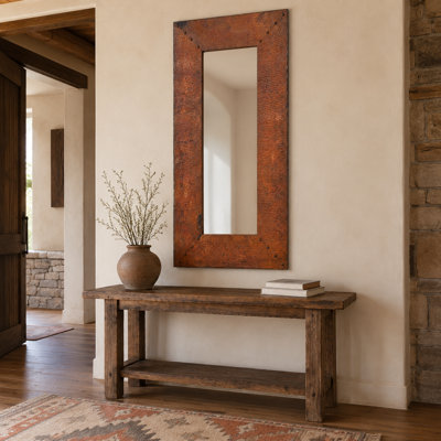 Canyon Mesa 48" Hammered Copper Rectangular Wall Mirror