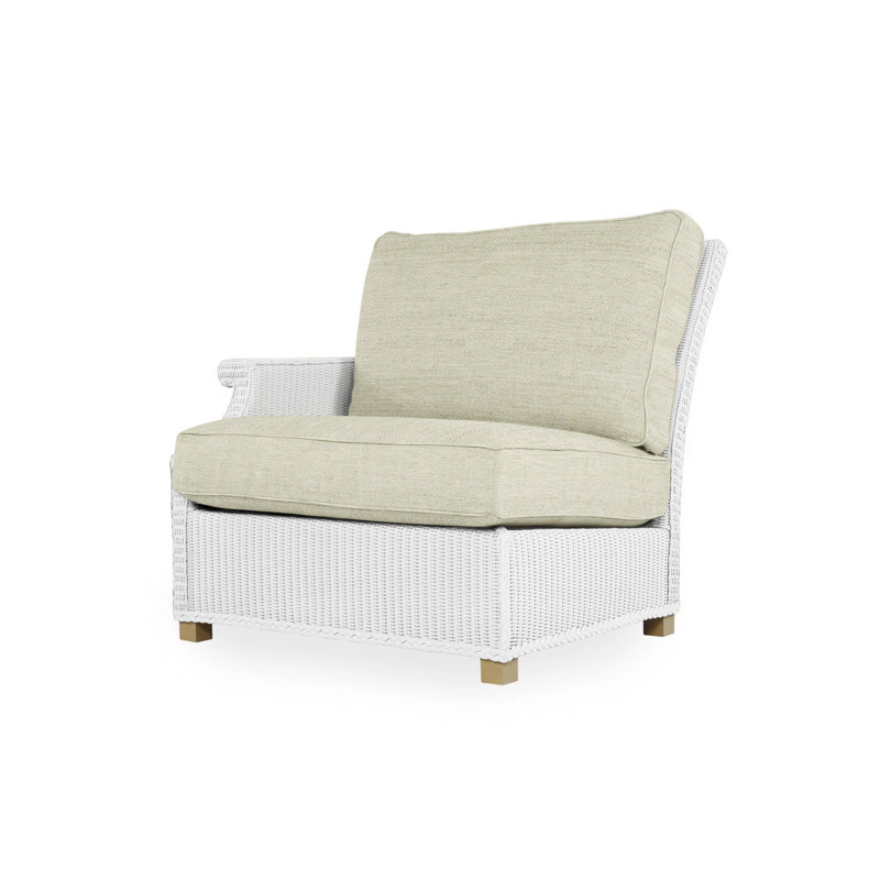 Hamptons Outdoor One Arm Lounge Chair, White, Cottage Pepper