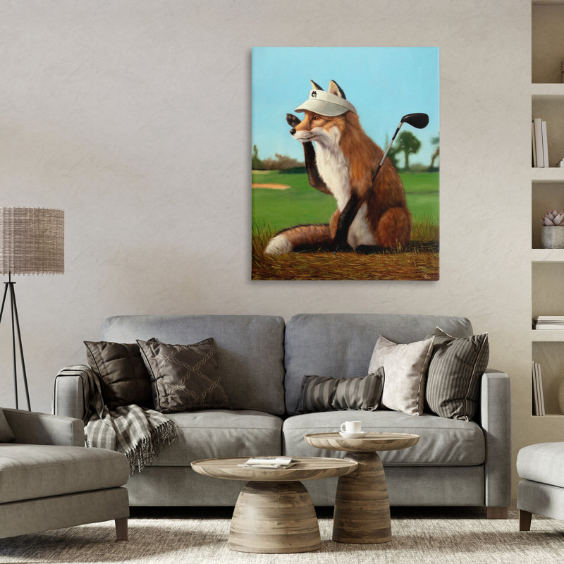 Toile de golf Fox Drive, design par Lucia Heffernan, H 40 po x l 30 po