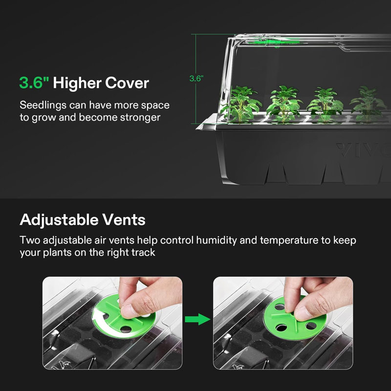 Ensemble de 6 plateaux de démarrage à 240 cellules avec 2 lumières DEL pour planter des graines