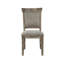 Ensemble de 2 chaises d'appoint rembourrées, siège en polyester gris froid, structure en bois massif, pieds en bois naturel vieilli, style industriel pour la cuisine ou la salle à manger