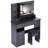 41-Inch Large Vanity Table Set With Cushioned Stool, 2 AC+2 USB Power Station, Hair Dryer Stand, And 3-Color LED Mirror-1233606099