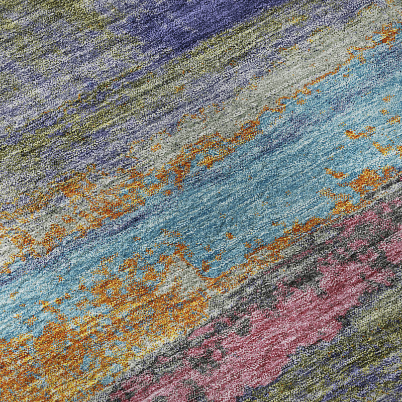 Premium Machine Washable Prisco Lavender Rug, Rectangle 10' x 14'