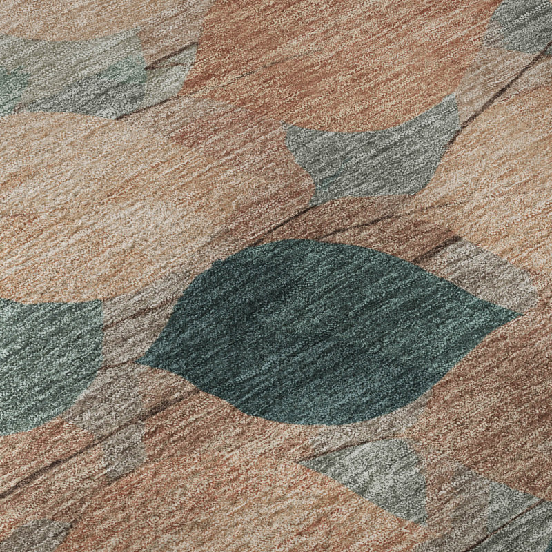 Tapis floral lavable à la machine de qualité supérieure Mayfield AMF2444, Cuivre, 2'3" x 7'6" Runner