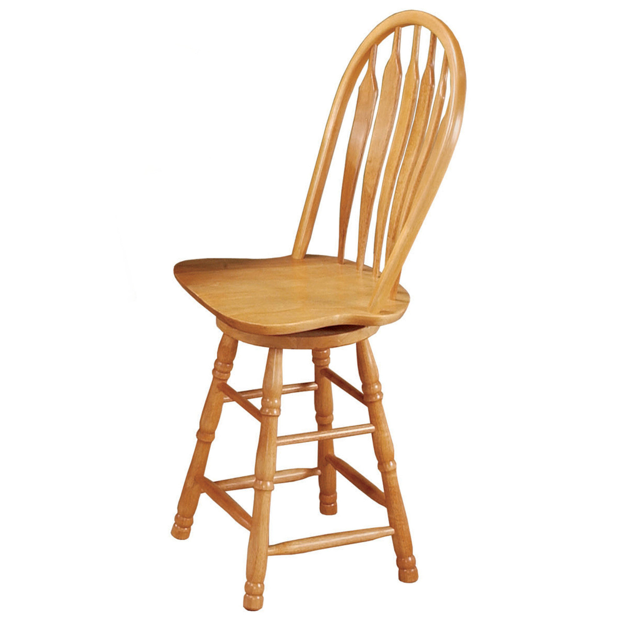 Azizi Swivel Solid Wood 24 Counter Stool