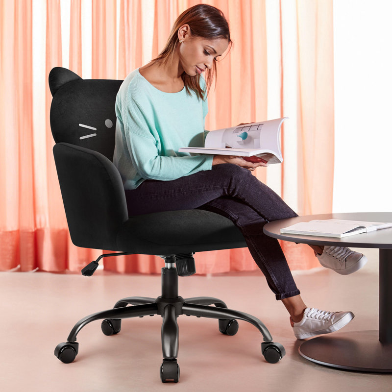 Upholstered Swivel Armchair, Black