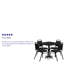 Ensemble de table carrée en stratifié 36 po avec base en X et 4 chaises de banquet trapézoïdales-24678178