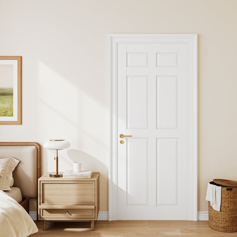 Porte en bois de 24 po x 80 po à 6 panneaux, dalle de porte intérieure en pin massif, panneau de bois sans quincaillerie, pré-trou ou trou de forage, portes de garde-manger, dalle française simple, porte de chambre à coucher