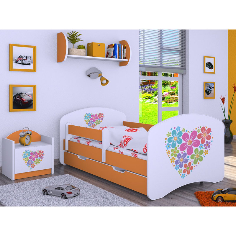 Mantorville Cabin Bed Themed Beds with Storage Included, Orange