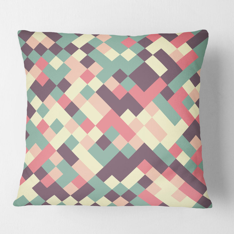 Coussin décoratif rétro Mid-Century, 18 po x 18 po