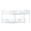 Lit superposé simple en L en forme de L au dessus d'un lit double, blanc-1825453517
