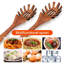 Cuillère à pâtes en bois avec dents Fourchette à spaghetti Pinces à fourchette à pâtes 12,5 pouces Ustensiles de service Cuillère à spaghetti en bois d'acacia