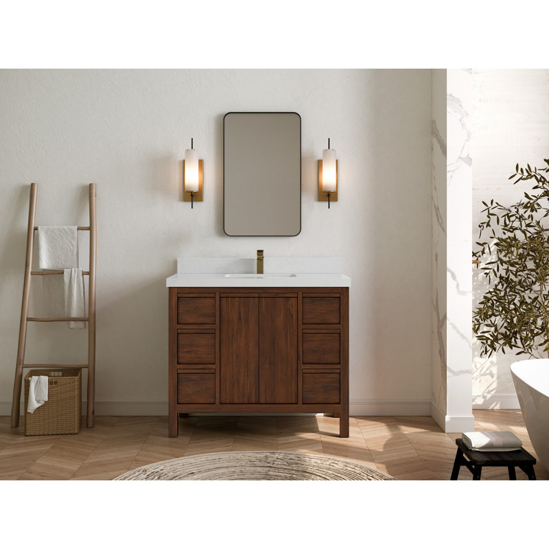 Ensemble de meuble-lavabo simple 42 po Elizabeth, Quartz de Carrare