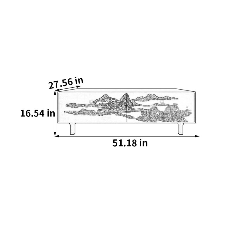 Table basse avec rangement peint français rétro, Blanc
