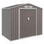 Metal Garden Tool Shed With Sloped Roof 6.7' L X 3.8' W 6.1' H Spacious For Storage Gray Secure Home Organization