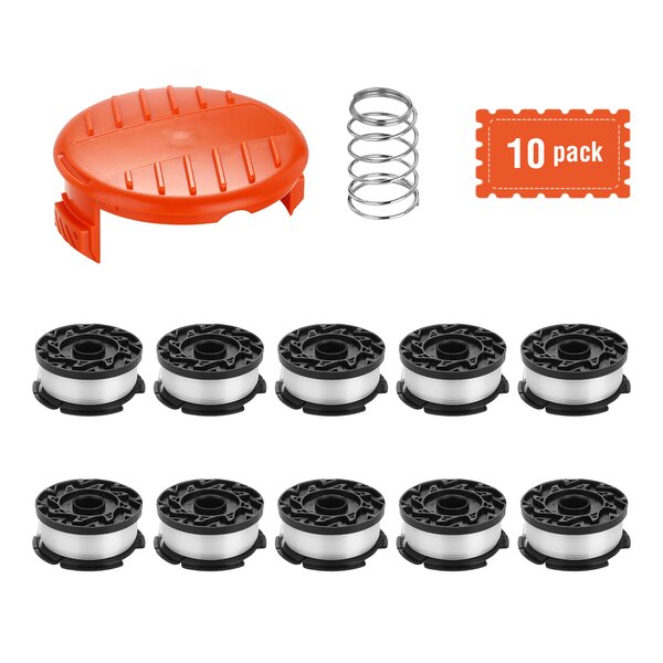 4 Pack Trimmer-Spool & Cap & Spring Set For Black & Decker LST300